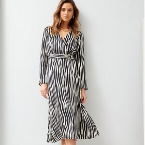 Zebra print midi dress by Mango